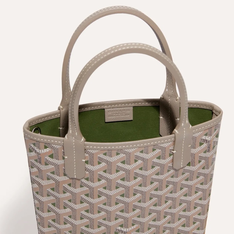 全新Goyard 日本專櫃購入 2023限定奶茶+綠松石 Poitiers手提/斜背(附背帶)包-4
