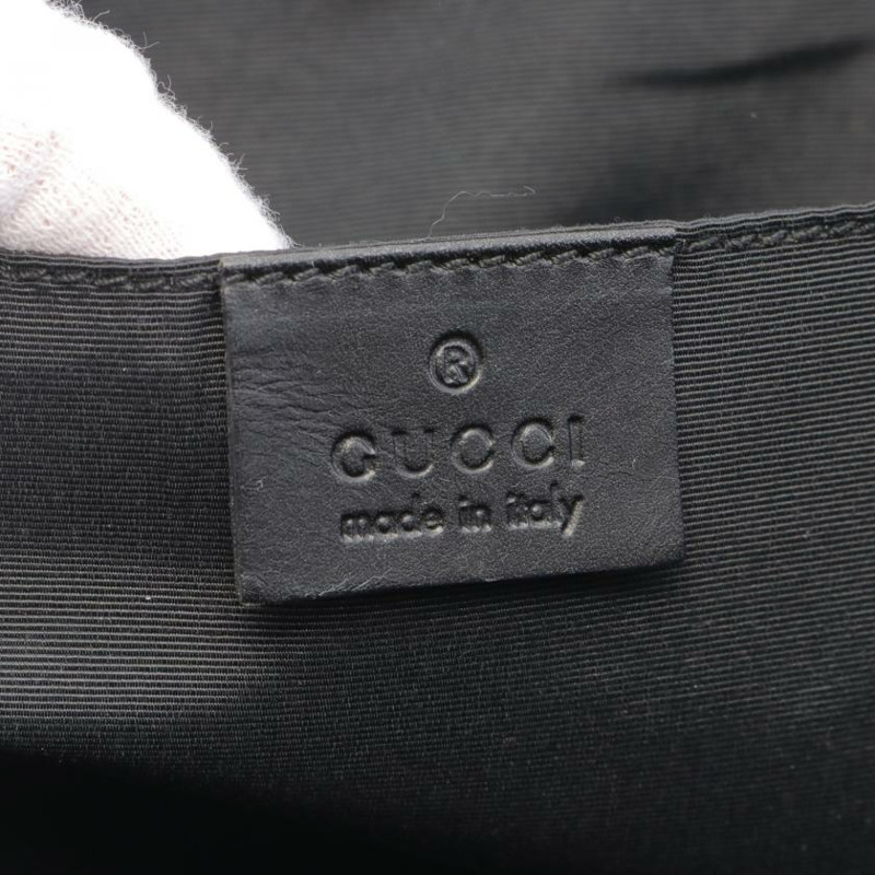 【日本直送】 中古GUCCI[B]GG帆布 手提包托特包 真皮 深灰色 黑色-3