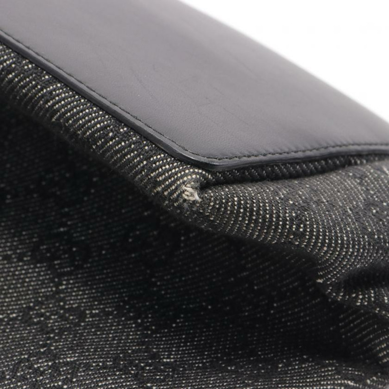 【日本直送】 中古GUCCI[B]GG帆布 手提包托特包 真皮 深灰色 黑色-7