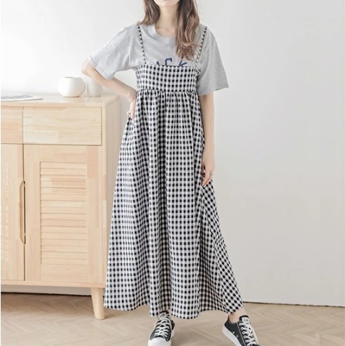 👗👗黑白格子背心裙👗👗-1