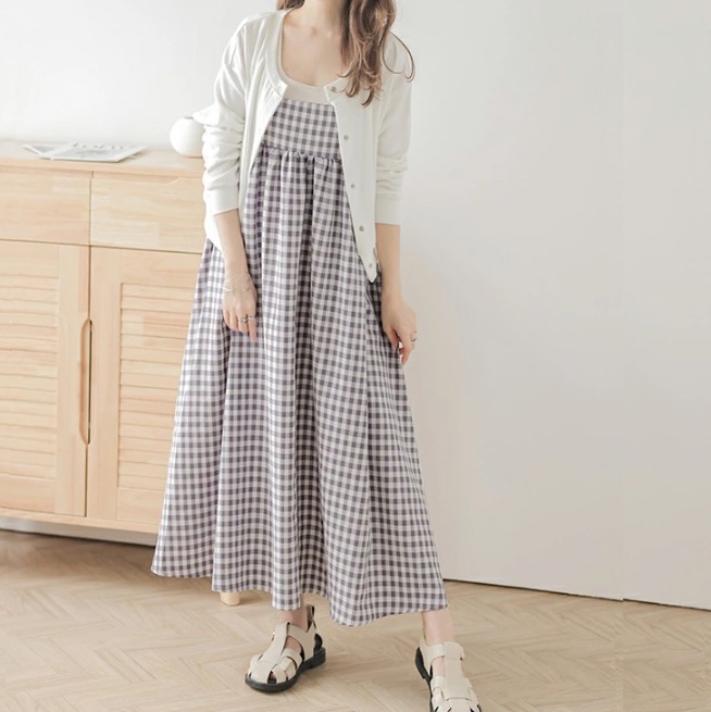 👗👗黑白格子背心裙👗👗-3