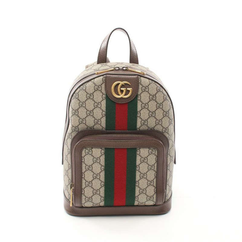 【日本直送】 中古GUCCI[A]Ophidia 雙G SUPREME 雙肩包PVC 真皮 米色 多彩色-0