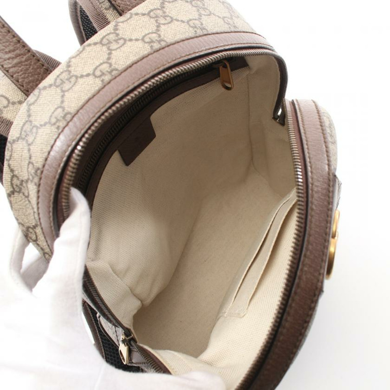 【日本直送】 中古GUCCI[A]Ophidia 雙G SUPREME 雙肩包PVC 真皮 米色 多彩色-2