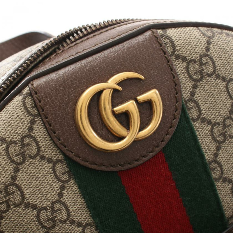 【日本直送】 中古GUCCI[A]Ophidia 雙G SUPREME 雙肩包PVC 真皮 米色 多彩色-5