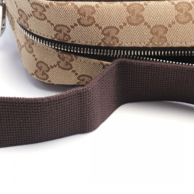 【日本直送】 中古GUCCI[AB]GG帆布 肩包 真皮 米色 棕色 深棕色-4