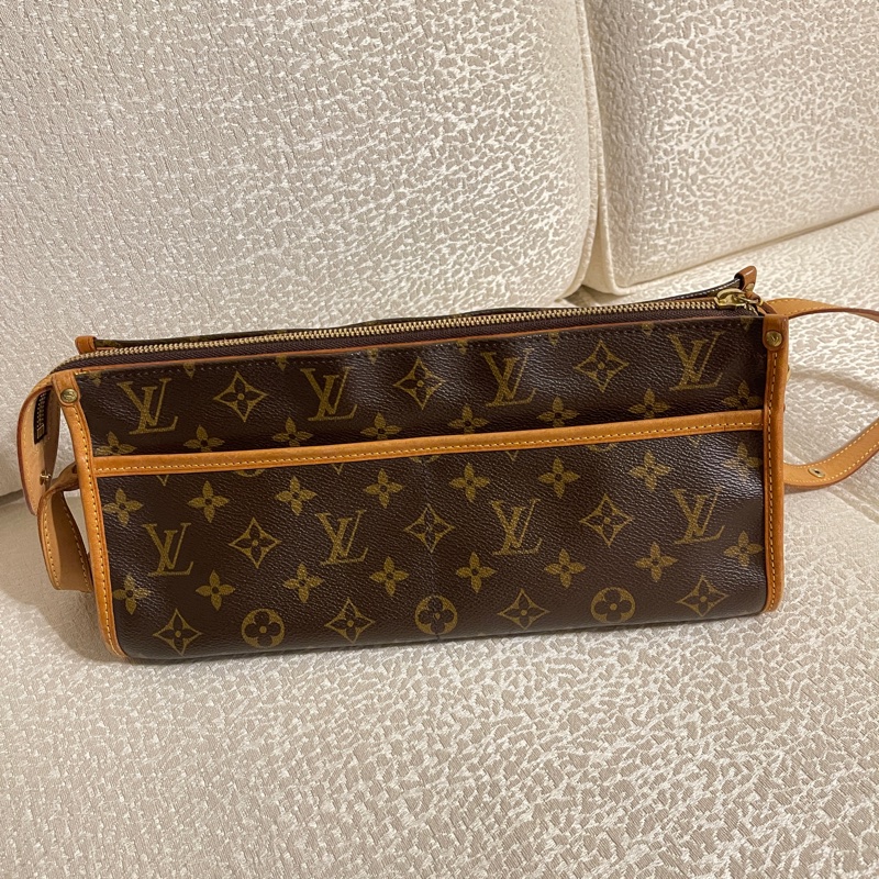 [vintage] LV 老花金球斜背包 側背包 三角型-0