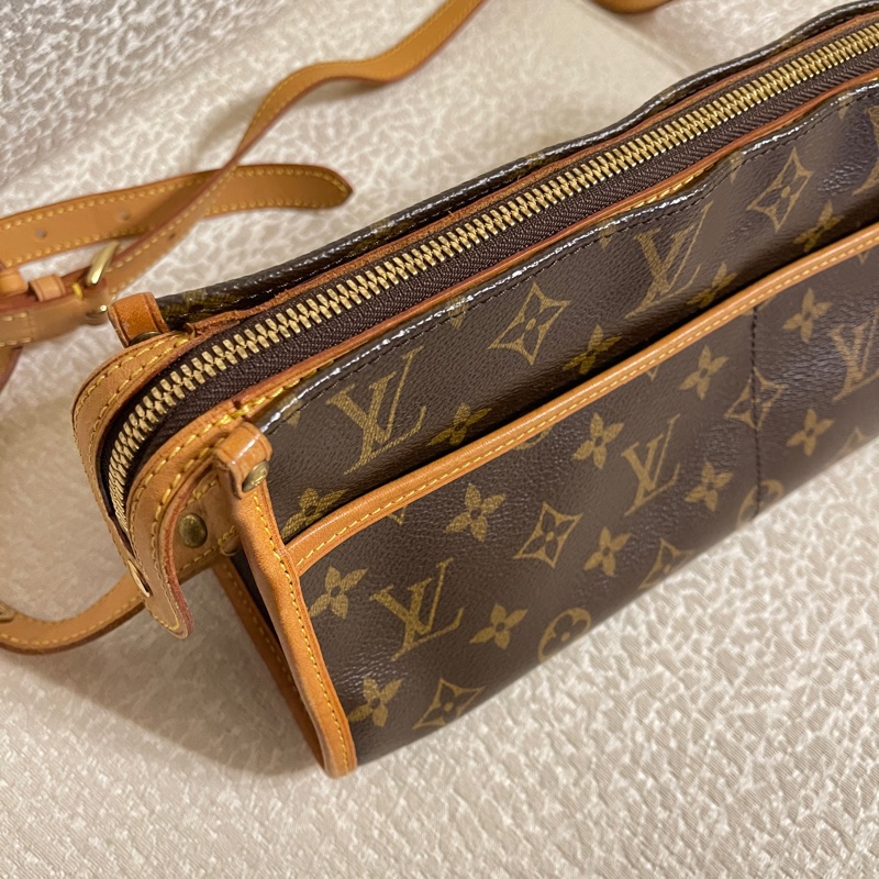 [vintage] LV 老花金球斜背包 側背包 三角型-7