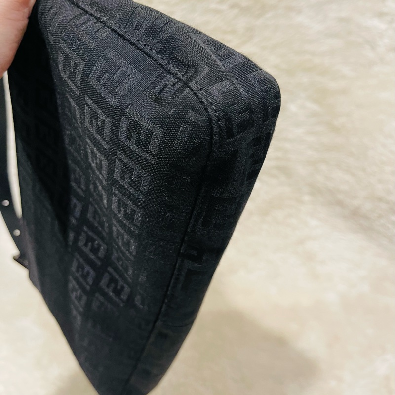 FENDI經典黑色老花 中麻將/腋下包 ✨Fendi麻將包 肩背包 腋下包 黑色Fendi原花 手提包 腋下包-10