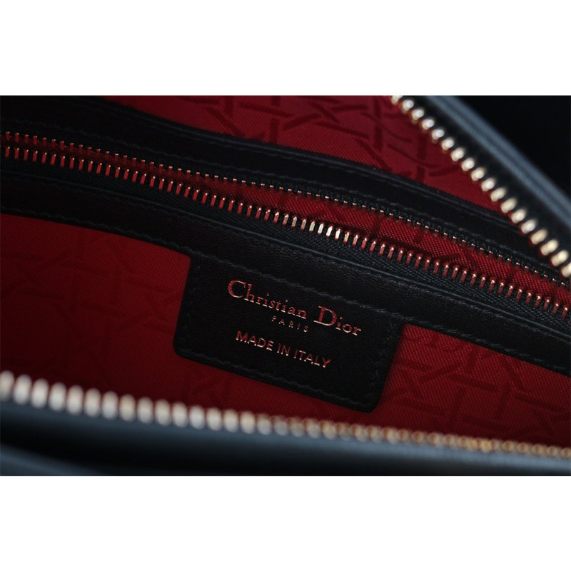 DIOR 五格小羊皮中款手提/斜背二用黛妃包(黑色)-7