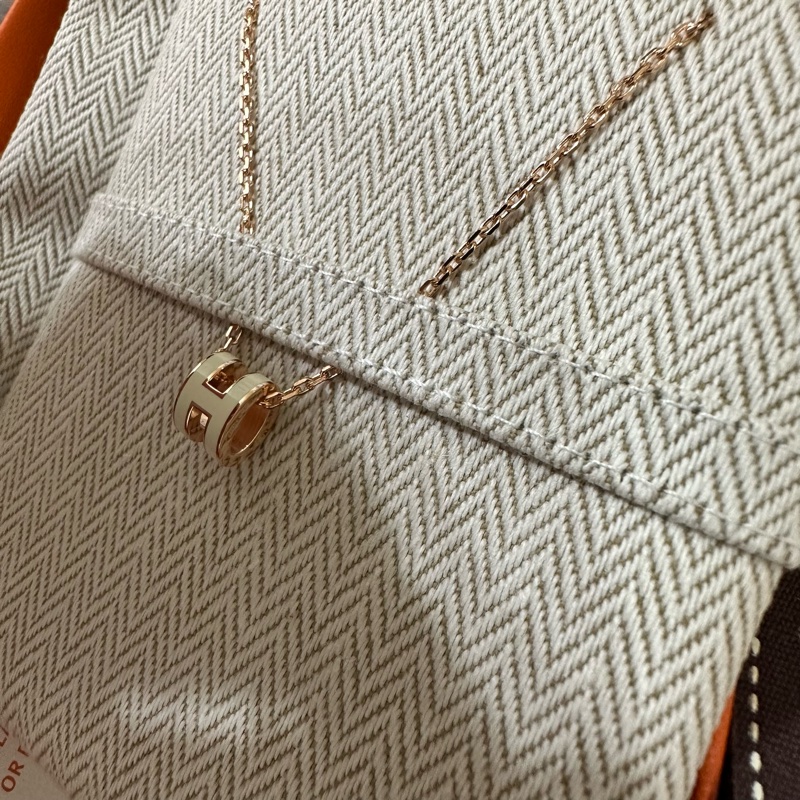 Hermes mini Pop h 白/玫瑰金 項鍊-0