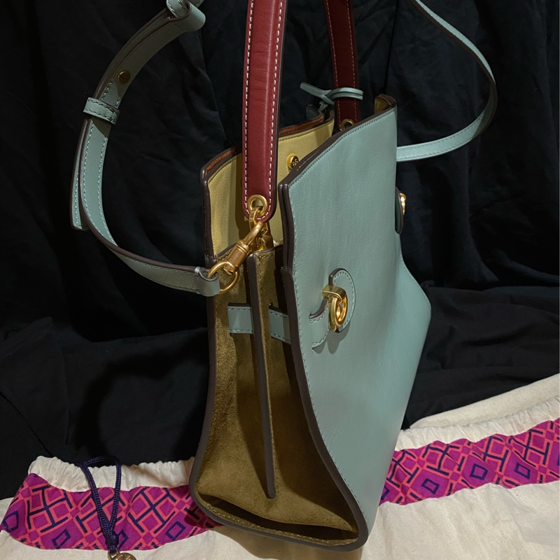 TORY BURCH Lee Radziwill 鎖釦莫蘭迪綠金釦肩背包 凱莉包(小號)-12