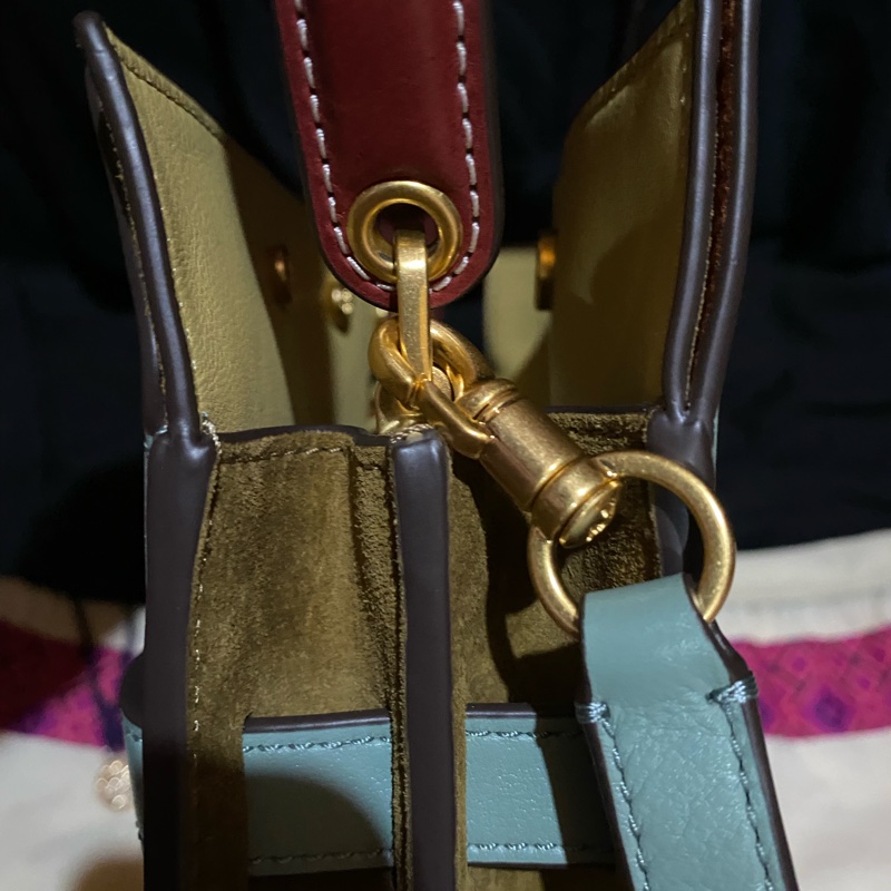 TORY BURCH Lee Radziwill 鎖釦莫蘭迪綠金釦肩背包 凱莉包(小號)-20