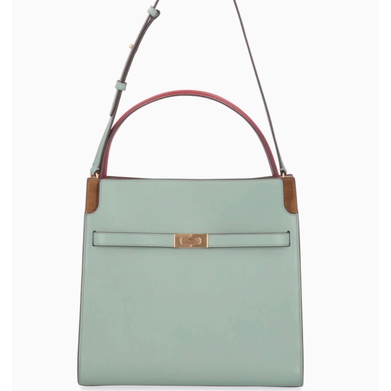 TORY BURCH Lee Radziwill 鎖釦莫蘭迪綠金釦肩背包 凱莉包(小號)-5