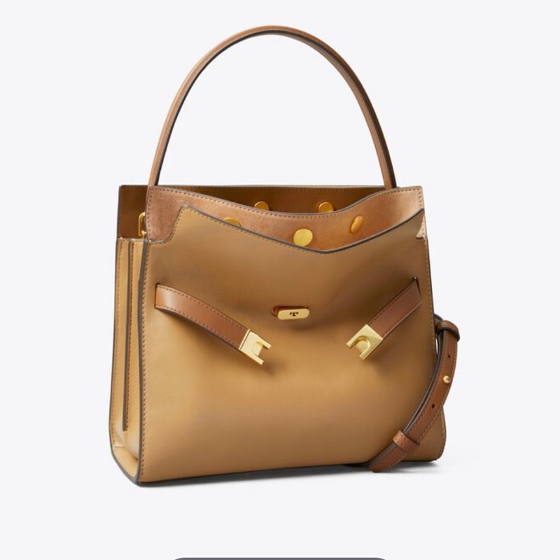 TORY BURCH Lee Radziwill 鎖釦莫蘭迪綠金釦肩背包 凱莉包(小號)-9