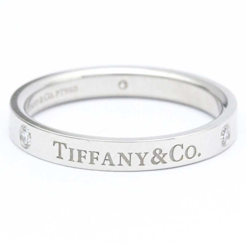 【日本直送】拋光蒂芙尼平戒戒指鉑金鑽石 0.07 克拉 23776316 BF562240-0