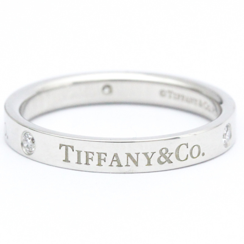 【日本直送】拋光蒂芙尼平戒戒指鉑金鑽石 0.07 克拉 23776316 BF562240-1