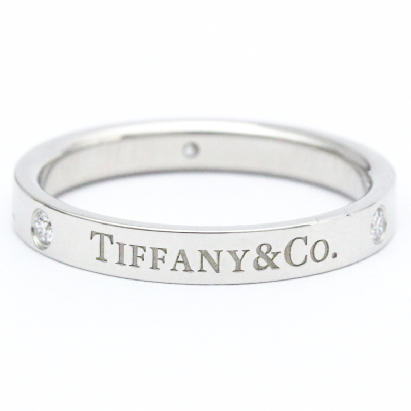 【日本直送】拋光蒂芙尼平戒戒指鉑金鑽石 0.07 克拉 23776316 BF562240-2