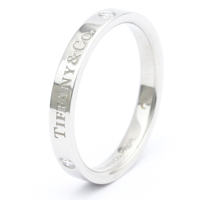 【日本直送】拋光蒂芙尼平戒戒指鉑金鑽石 0.07 克拉 23776316 BF562240-8