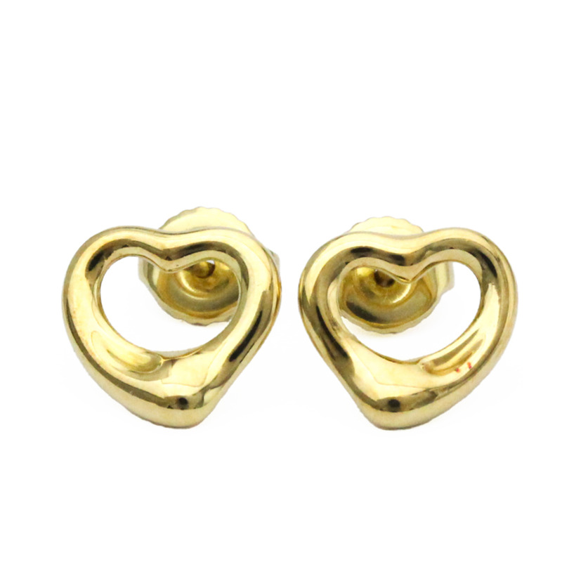 【日本直送】拋光 TIFFANY 敞開心形 18K 玫瑰金耳釘 BF562246-0