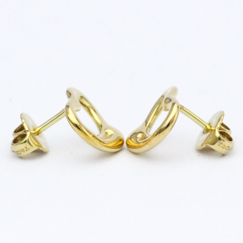 【日本直送】拋光 TIFFANY 敞開心形 18K 玫瑰金耳釘 BF562246-1