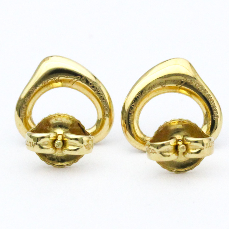 【日本直送】拋光 TIFFANY 敞開心形 18K 玫瑰金耳釘 BF562246-3