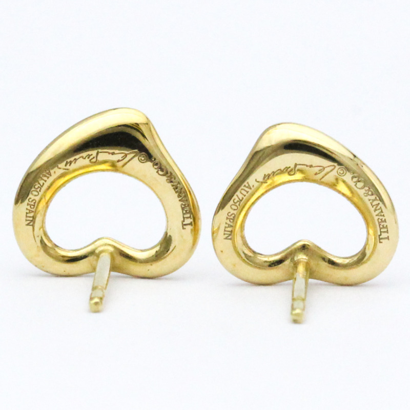 【日本直送】拋光 TIFFANY 敞開心形 18K 玫瑰金耳釘 BF562246-4