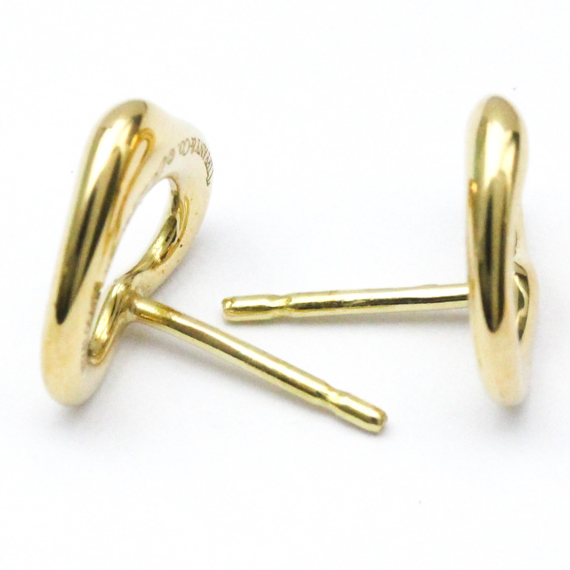 【日本直送】拋光 TIFFANY 敞開心形 18K 玫瑰金耳釘 BF562246-5