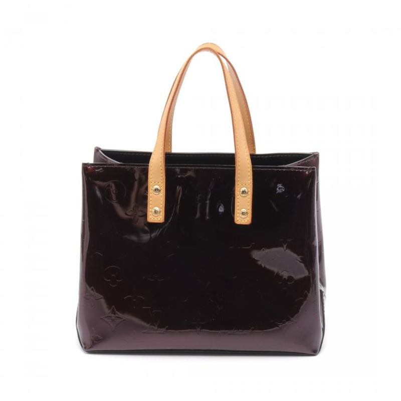 【日本直送】 中古LOUIS VUITTON[B]Reade PM  老花漆皮 深紫紅色 真皮手提包 深紫色-0