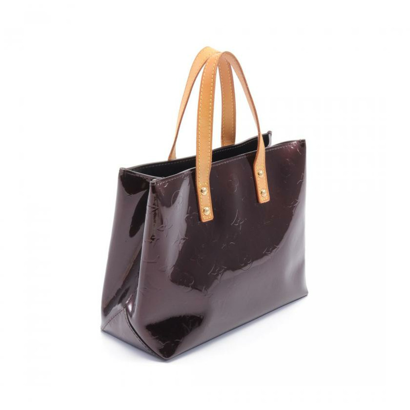 【日本直送】 中古LOUIS VUITTON[B]Reade PM  老花漆皮 深紫紅色 真皮手提包 深紫色-1