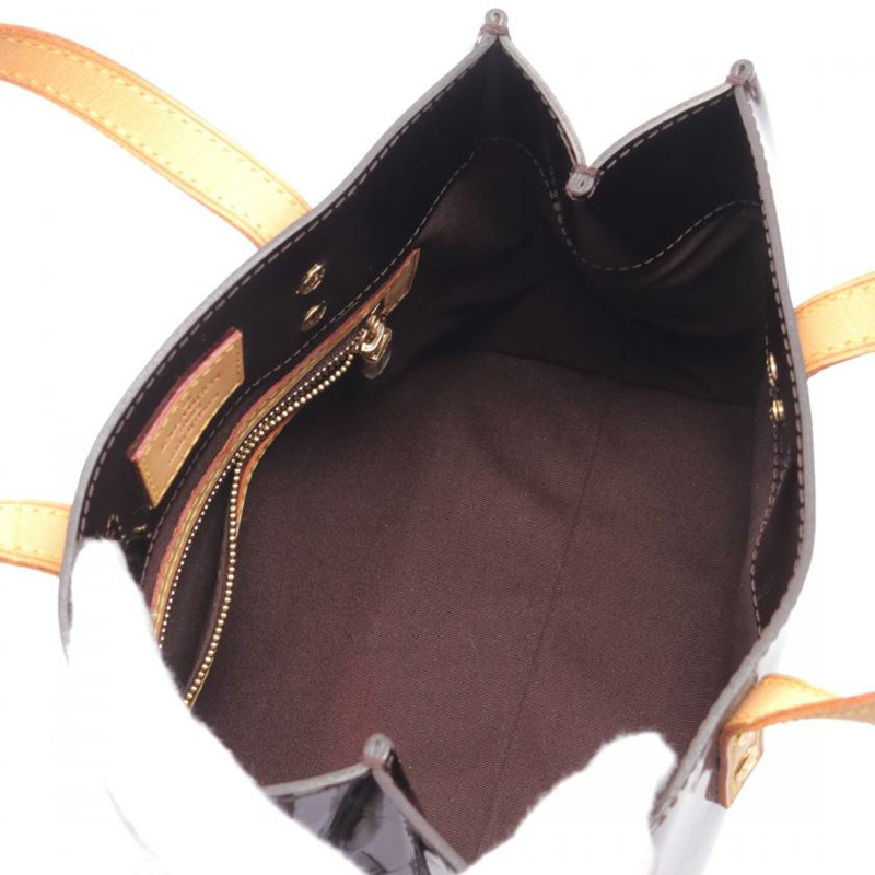 【日本直送】 中古LOUIS VUITTON[B]Reade PM  老花漆皮 深紫紅色 真皮手提包 深紫色-2