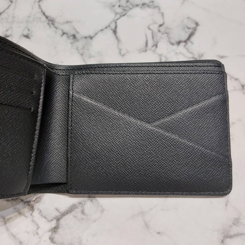 LV 黑花紋 交叉短夾 M61695-2