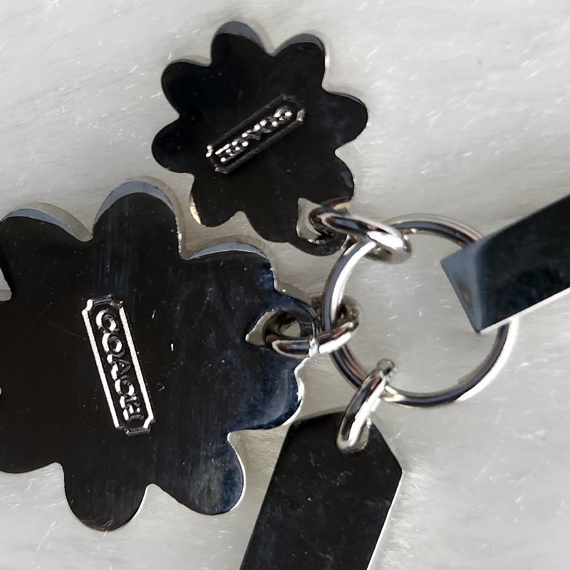 ( sold )禮物💓真品COACH雛菊小花粉紅滿鑽吊飾/ 鑰匙圈-5