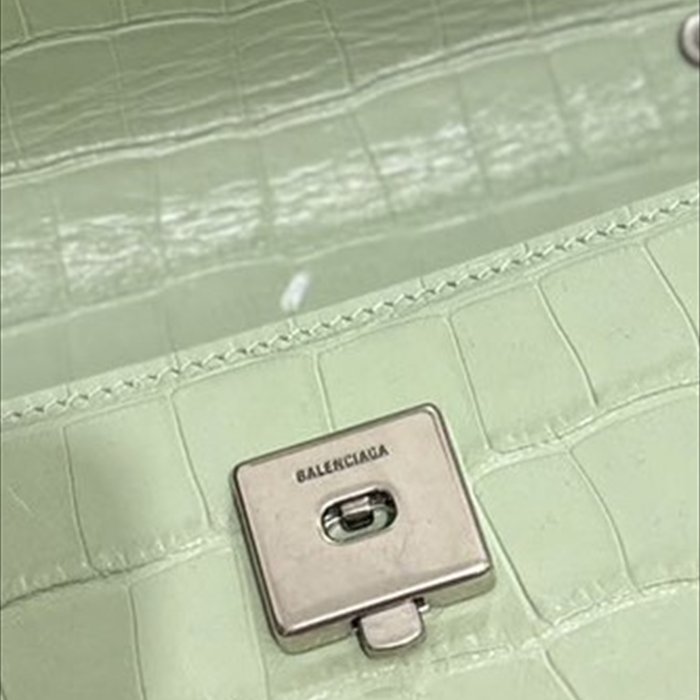 【預購】Balenciaga 巴黎世家 Hourglass S 光滑牛皮沙漏包 銀釦裸粉色 斜肩包 手提包-5