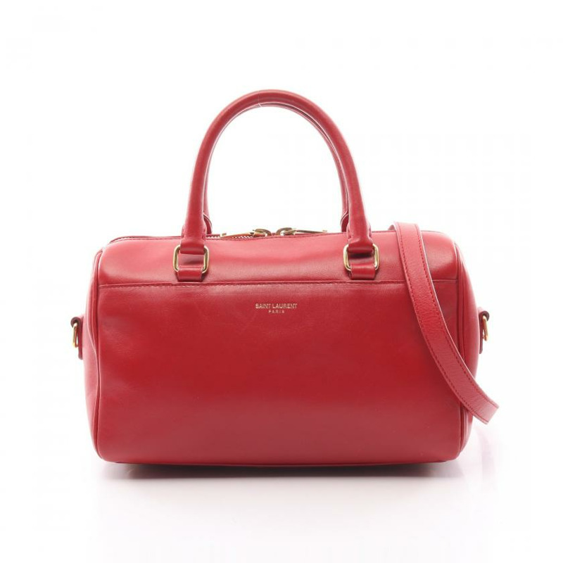 【日本直送】 中古SAINT LAURENT PARIS[B]Baby Duffle 真皮手提包 紅色 兩用款-0