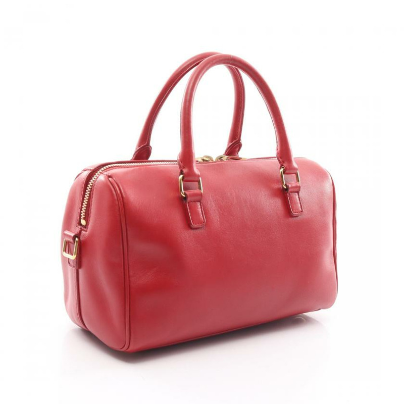 【日本直送】 中古SAINT LAURENT PARIS[B]Baby Duffle 真皮手提包 紅色 兩用款-1