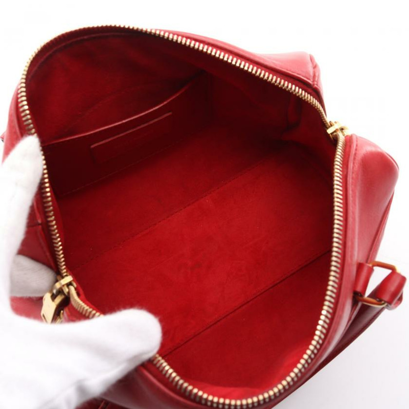 【日本直送】 中古SAINT LAURENT PARIS[B]Baby Duffle 真皮手提包 紅色 兩用款-2