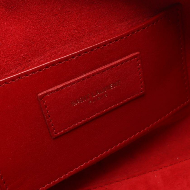 【日本直送】 中古SAINT LAURENT PARIS[B]Baby Duffle 真皮手提包 紅色 兩用款-3