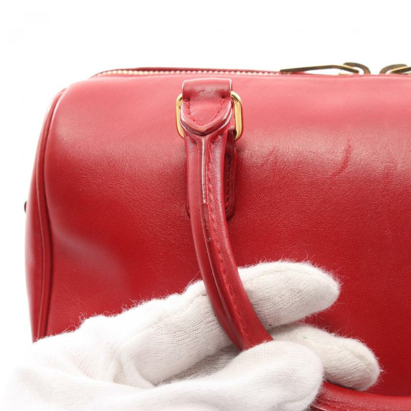 【日本直送】 中古SAINT LAURENT PARIS[B]Baby Duffle 真皮手提包 紅色 兩用款-4