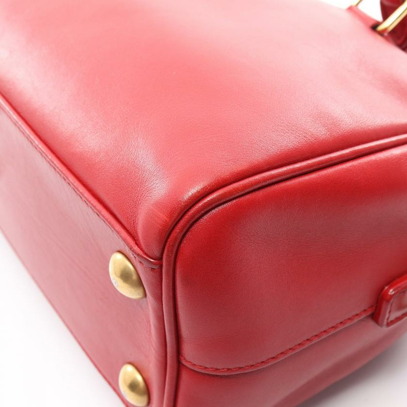 【日本直送】 中古SAINT LAURENT PARIS[B]Baby Duffle 真皮手提包 紅色 兩用款-6