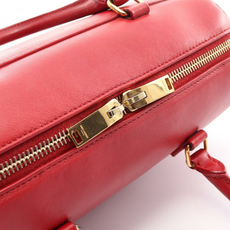 【日本直送】 中古SAINT LAURENT PARIS[B]Baby Duffle 真皮手提包 紅色 兩用款-10