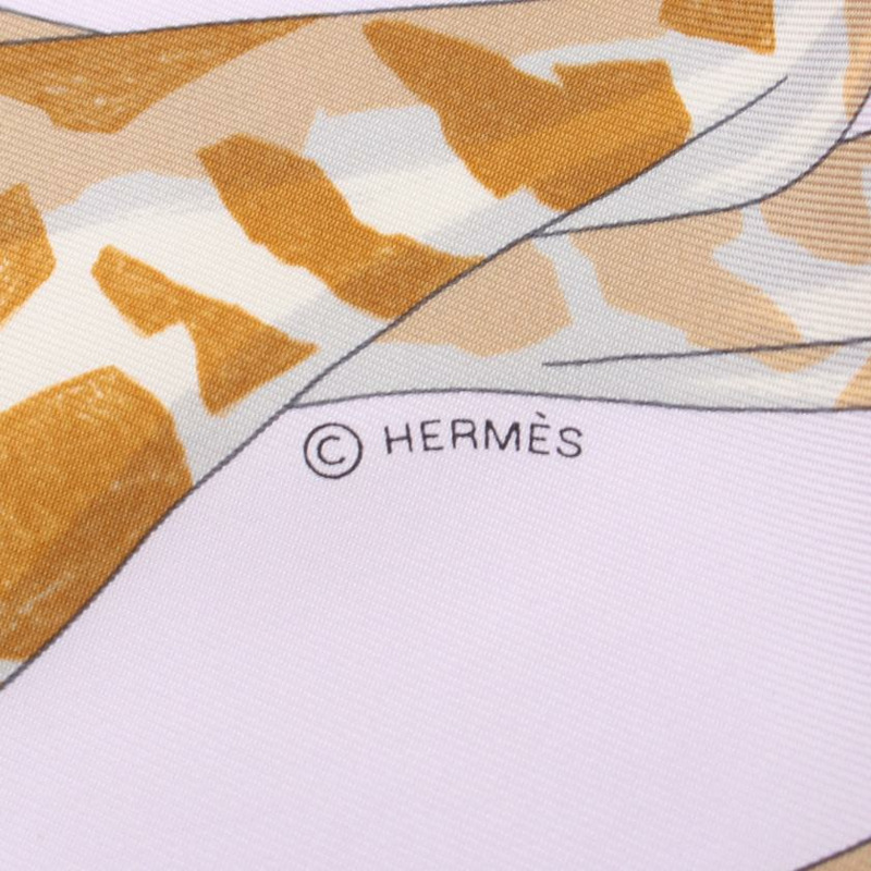 【日本直送】 中古HERMES[A]方巾90 「hermes story」 絲巾 絲 淺紫色 多彩色-1