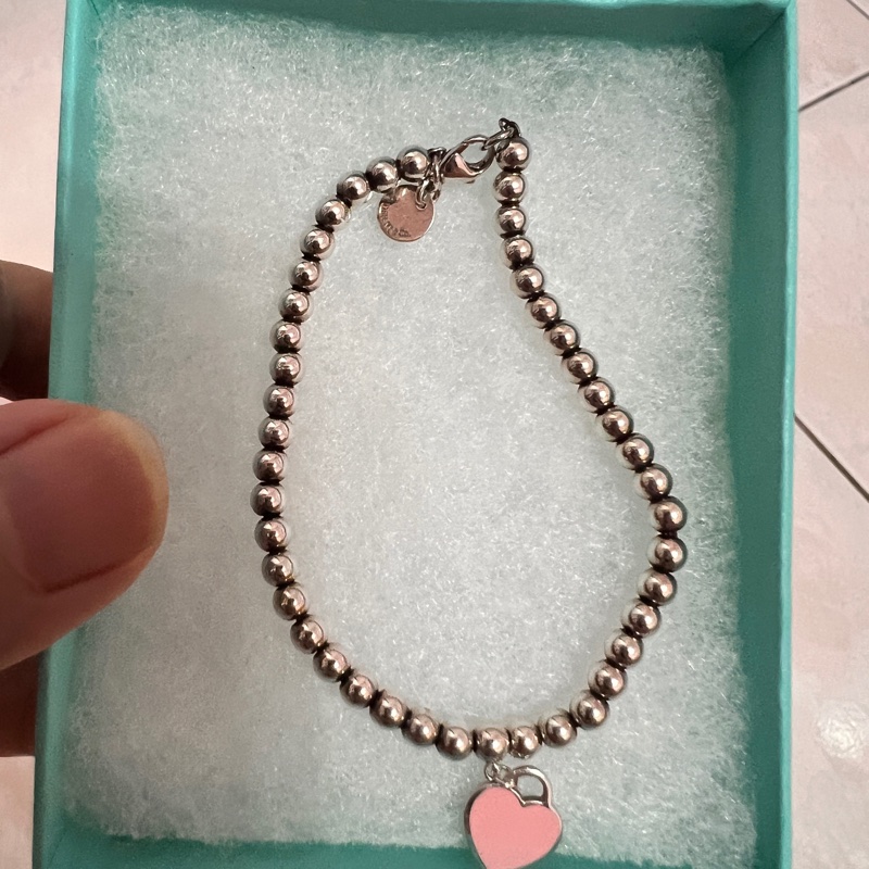 Tiffany 愛心紅色手鍊-0