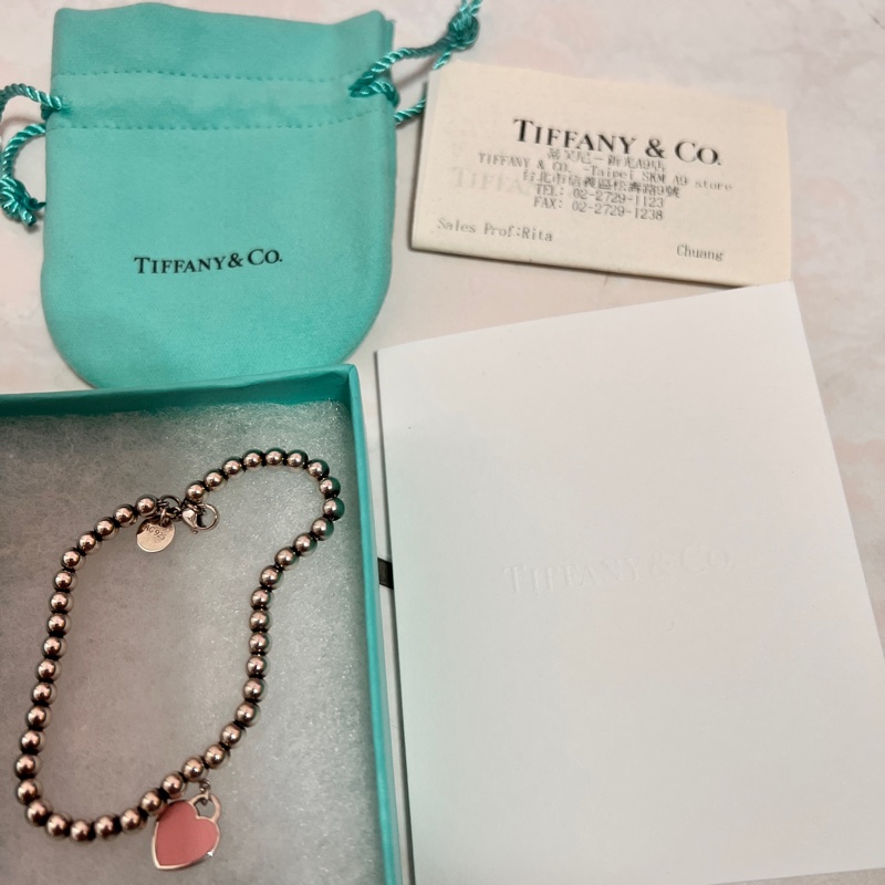 Tiffany 愛心紅色手鍊-2