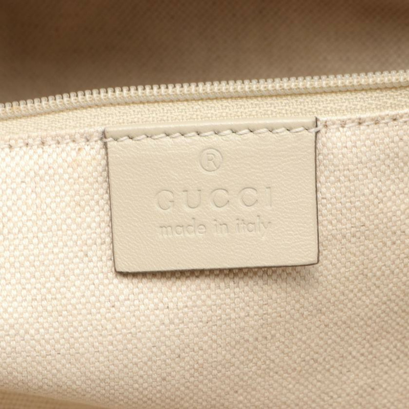 【日本直送】 中古GUCCI[AB]SUKEY GG帆布 手提包 真皮 米色 象牙白-3