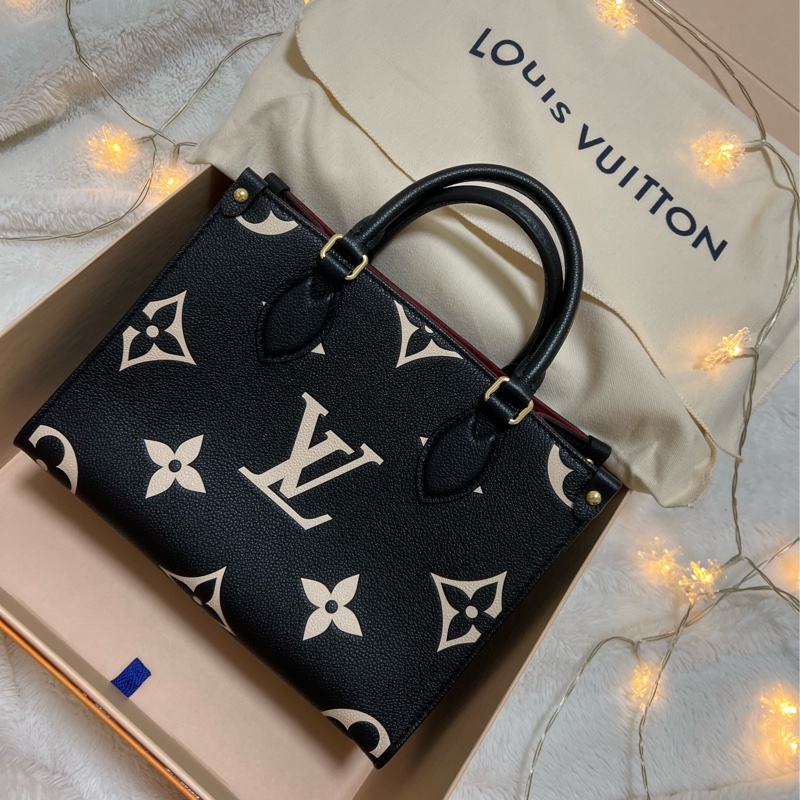 LOUIS VUITION近全新 專櫃購入正品Lv OnTheGo PM包包 雙色MonogramEmpreinte-0