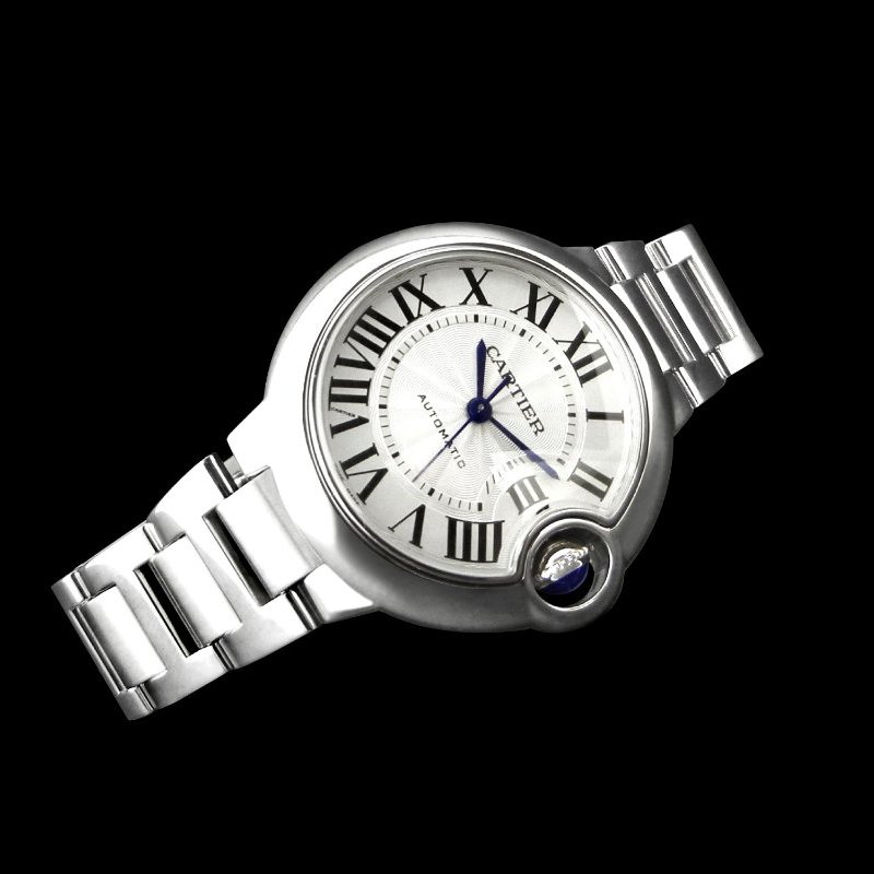 金鐸精品~2283 CARTIER 卡地亞 BALLON BLEU 33mm 中型款藍氣球 自動上鍊女用腕錶-1