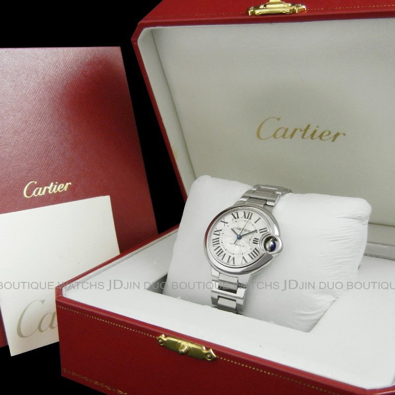 金鐸精品~2283 CARTIER 卡地亞 BALLON BLEU 33mm 中型款藍氣球 自動上鍊女用腕錶-5