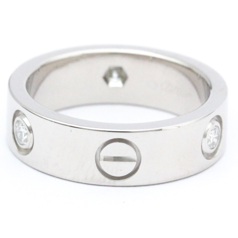 【日本直送】卡地亞 Love Love 戒指 白金 (18K) 時尚鑽石戒指 銀色-3