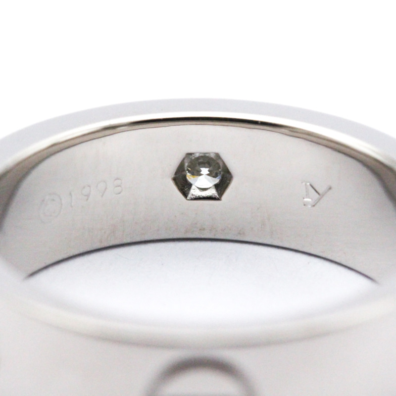 【日本直送】卡地亞 Love Love 戒指 白金 (18K) 時尚鑽石戒指 銀色-8