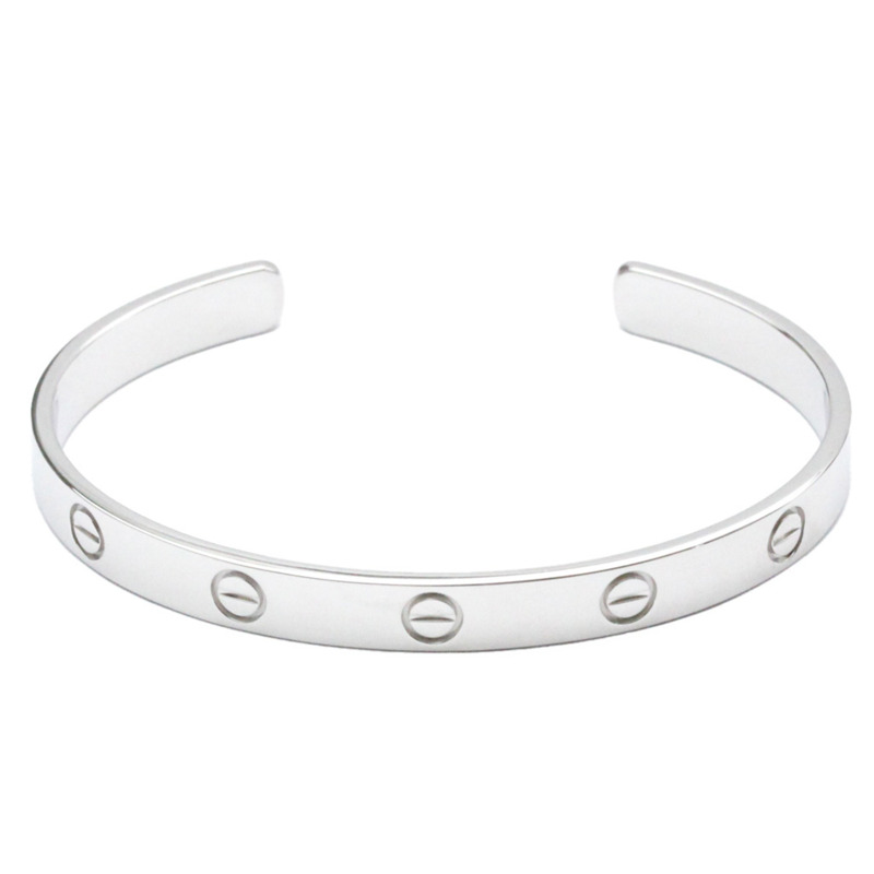 【日本直送】卡地亞 Love 手鍊 開口手鐲 白金 (18K) 無石手鐲 銀色-1